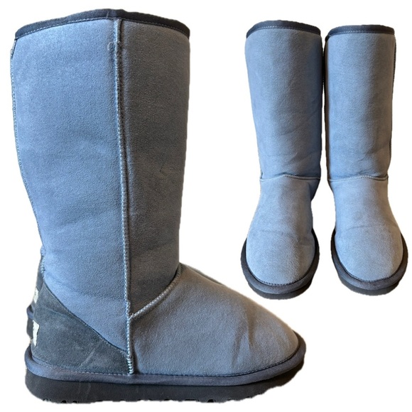 UGG Like New Classic Tall Women’s Blue Grey Shearling Warm Suede Winter Boots - Picture 1 of 8